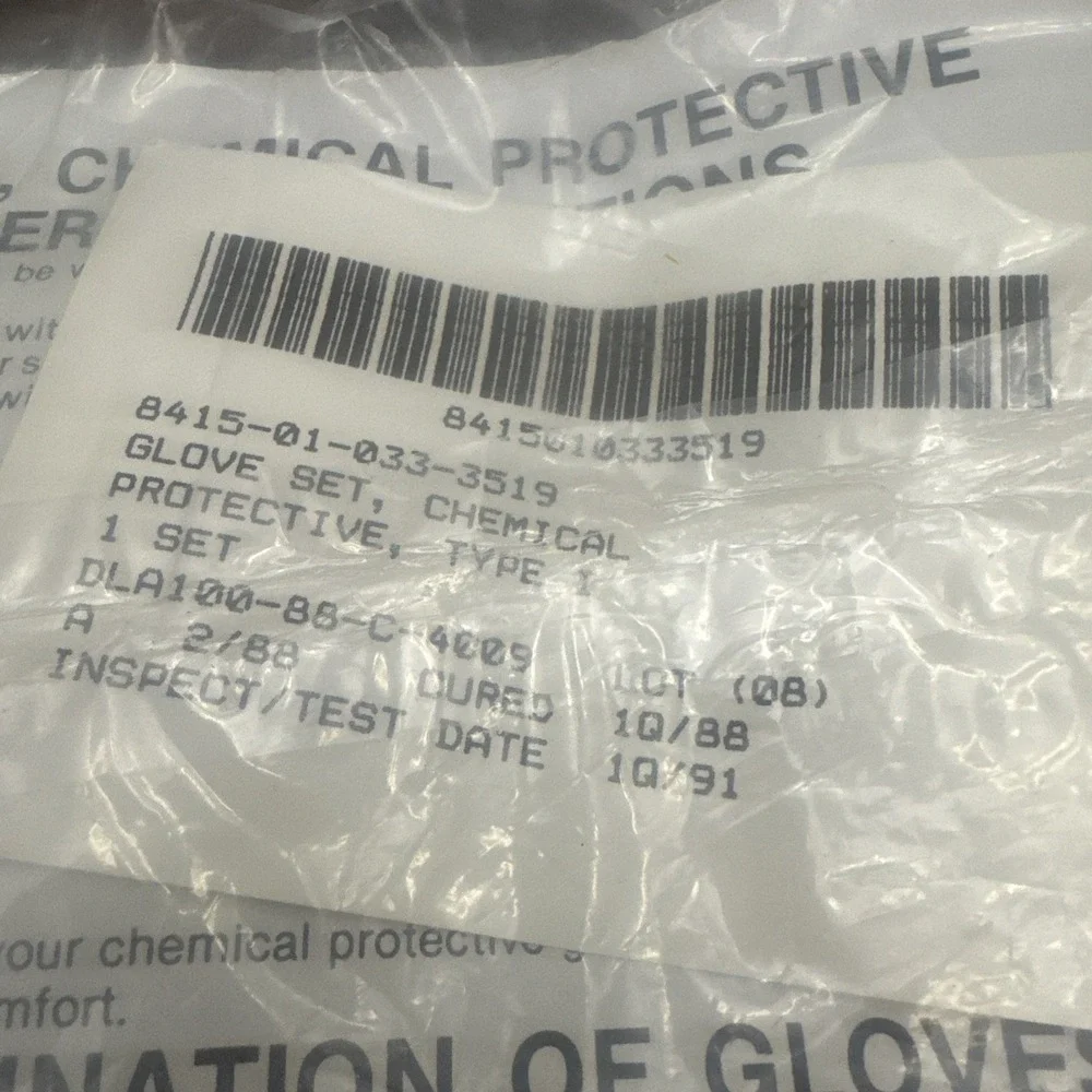 USGI Chemical Protective Gloves Type II (1) Pair DLA100-88-C-4009 1q/91